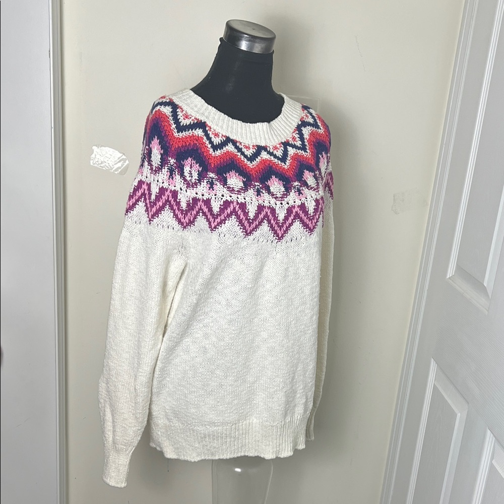 Vintage Fair Isle Cotton Blend Timeless Patterned Sweater Size Large - Picture 7 of 8